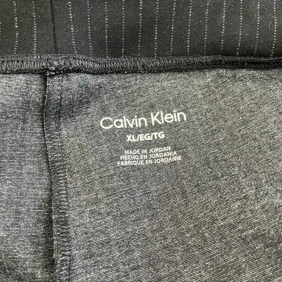 Calvin Klein Black Pinstripe Ponte Slim High Rise Pull-On Stretch Pants XL NWT - Picture 5 of 14